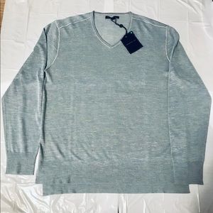 John Varvatos V-neck Long sleeves Linen blend Knit Sweater.
